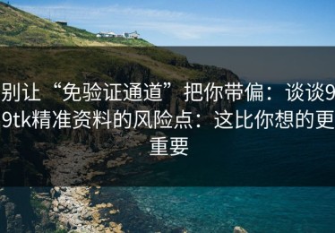 别让“免验证通道”把你带偏：谈谈99tk精准资料的风险点：这比你想的更重要