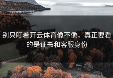 别只盯着开云体育像不像，真正要看的是证书和客服身份