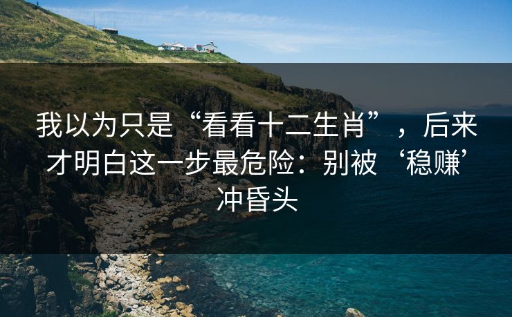 我以为只是“看看十二生肖”，后来才明白这一步最危险：别被‘稳赚’冲昏头