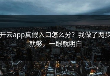 开云app真假入口怎么分？我做了两步就够，一眼就明白